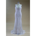 Q031 deep v neck beaded high quality bridal beach sexy backless wedding dress bridal